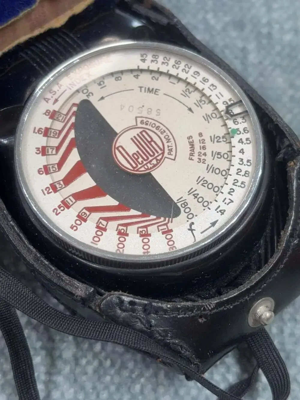 Vintage DeJur USA Exposure Meter with Original Leather Case